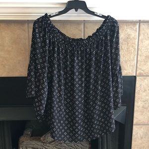Plus Size Off the Shoulder Peasant Top